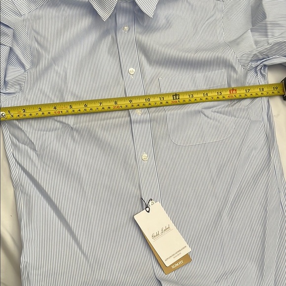 Roundtree & Yorke Blue Dress Shirt Classic Pinstripe - Picture 11 of 11